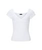 Peullijeunopallou Marin Strap Shirring Short Sleeve Top (White)