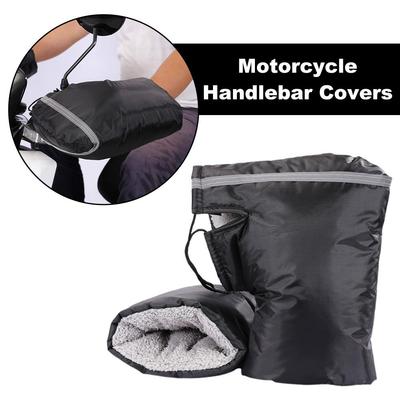 Motorcycle Handlebar Gloves with Reflective Strip Windproof Thermal Handle Bar Cover for ATV/Snowmobile/Scooter