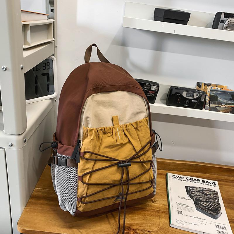 

Ultralight Oxford College Backpack Large Capacity Daypack 13in Laptop Compartment Brown,Small