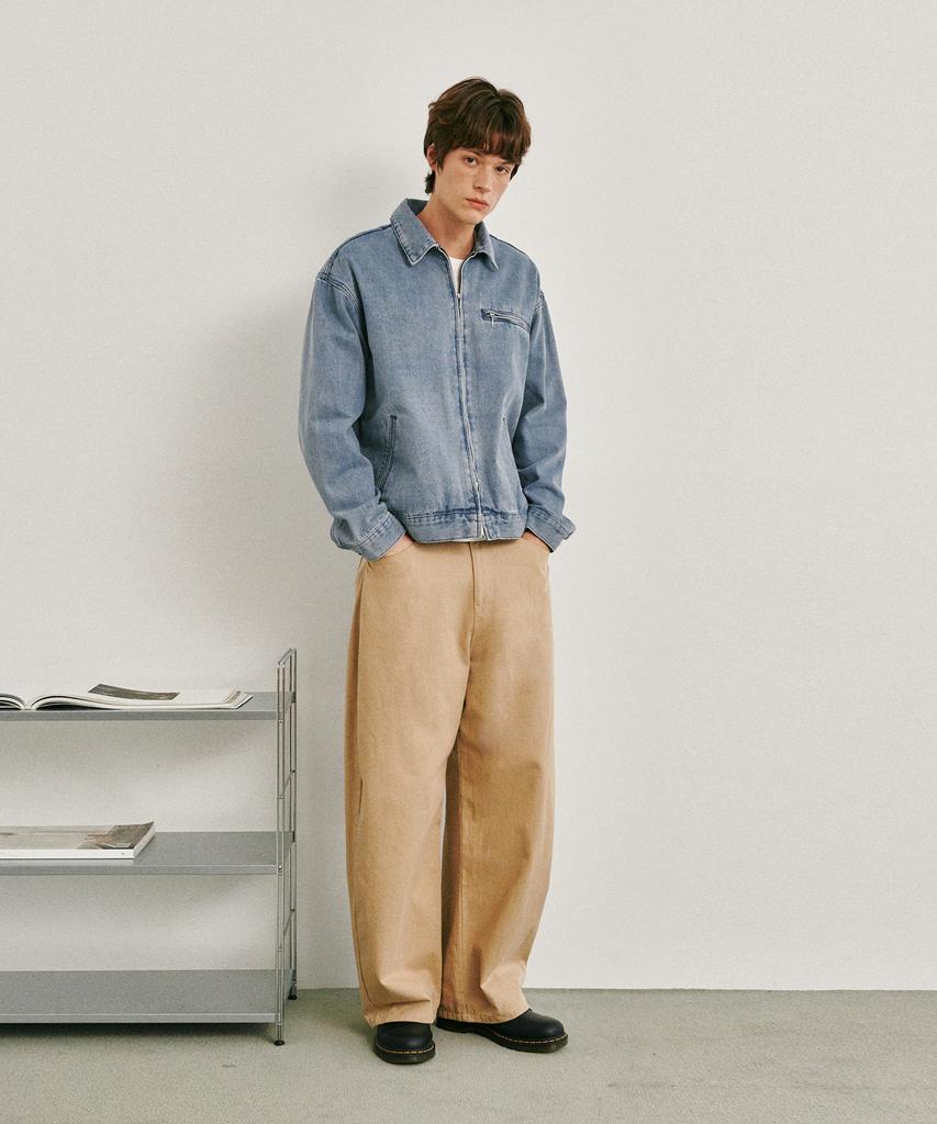 GLW Cotton Curved Pants Beige