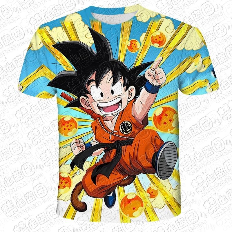 2026 Summer Anime Dragon Ball Son Goku 3D Print Kids T Shirt Fashion