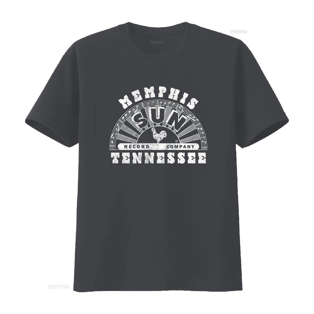 Sun Records Memphis Music Vintage Style T Shirt with Rooster and Notes Design vintage Washed Slightly homme