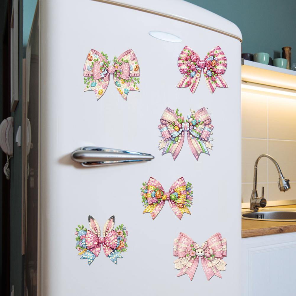 Easter Theme Acrylic Diamond Painting Refrigerator Magnet Diamond Art Refrigerator Magnet Crystal Sparkling Diamond Magnets Set