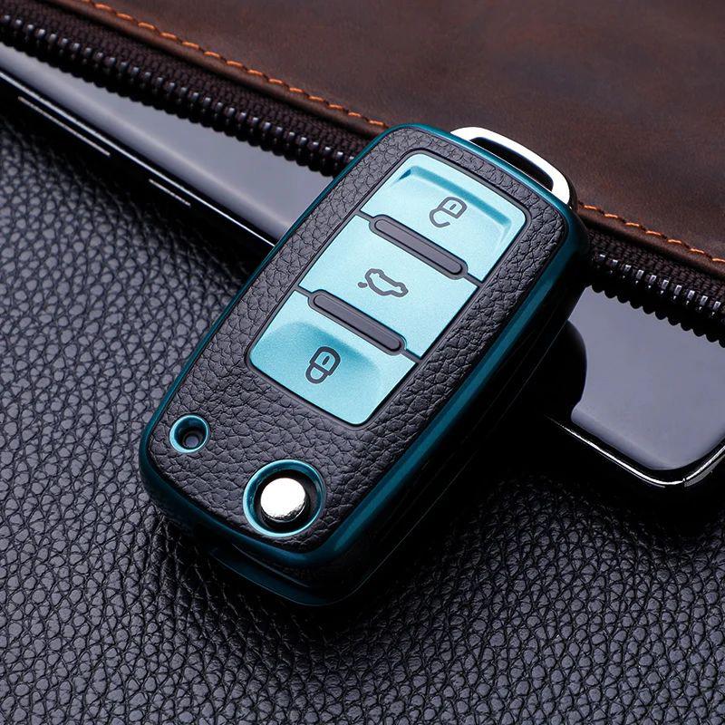 1pc TPU Car Key Case Cover For Leather Cover Protection Bag for VW Volkswagen Polo Tiguan Passat Golf Jetta Lavida Skoda Octavia