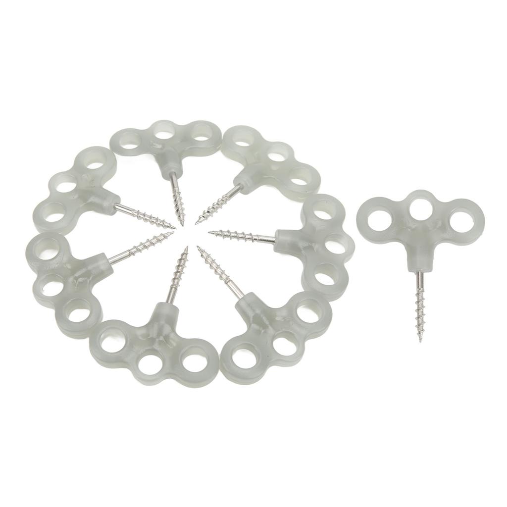 8pcs Spiral Spike Stainless Steel Threaded Nail Night Vision 30mm for Camping Hiking