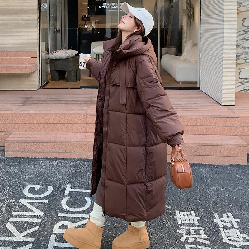 

Thickened down cotton-padded clothes Women s long over-the-knee loose cotton-padded clothes Bread clothes Winter new cotton-padded jacket 2XL темно-коричневого