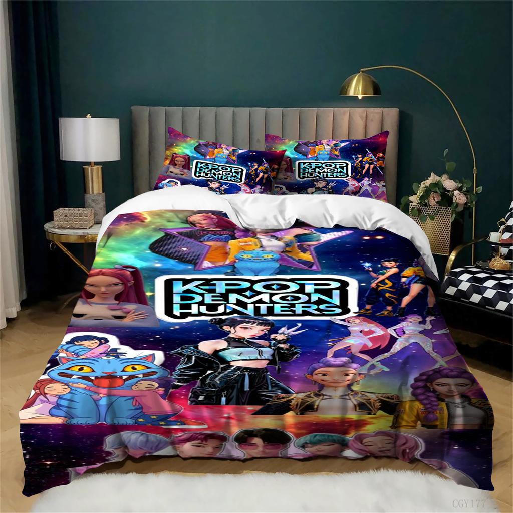 3 Pieces KPop Duvet Cover Sets Super Soft Comfortable Bedding Sets Lightweight 1 Duvet Cover,2 Pillow Shams