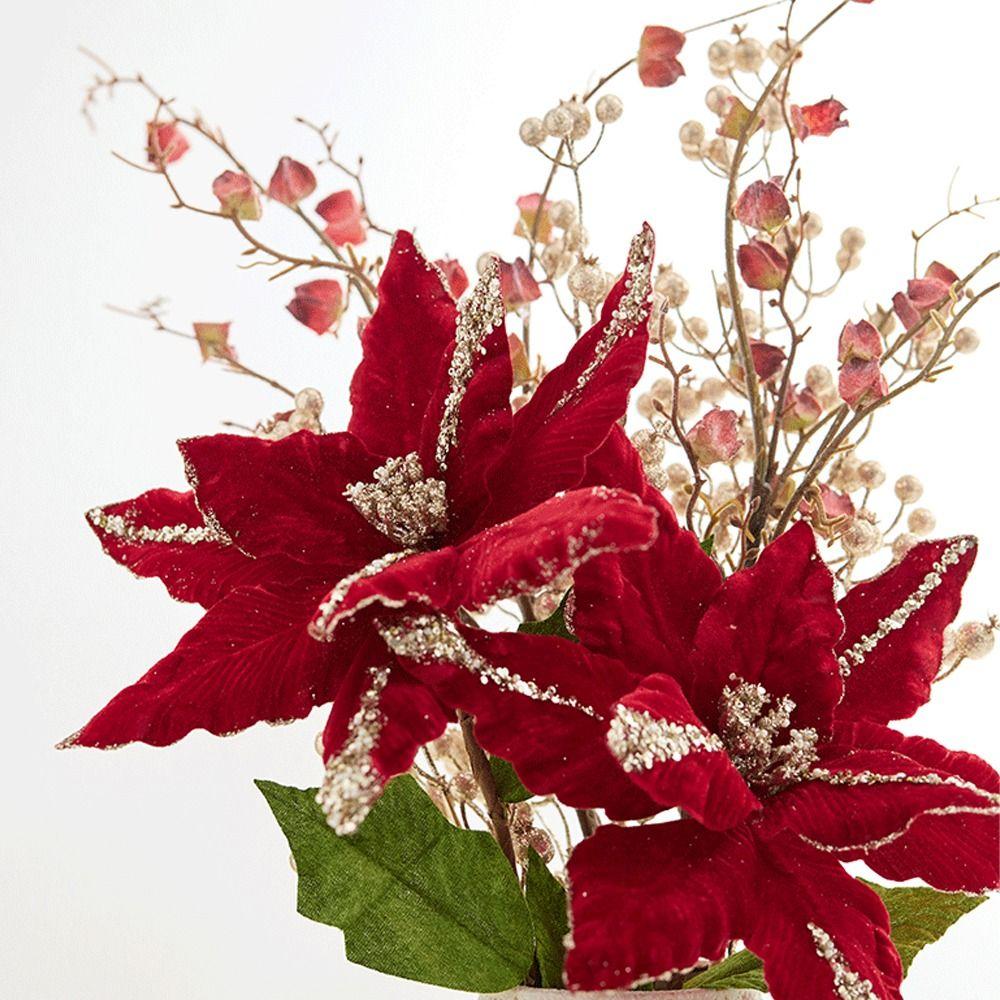 33cm Simulated Christmas Flower Handmade Christmas Tree Decorations New Year Gift