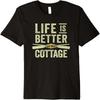 Funny Life Is Better At the Cottage Retro Canoe Premium T-Shirt