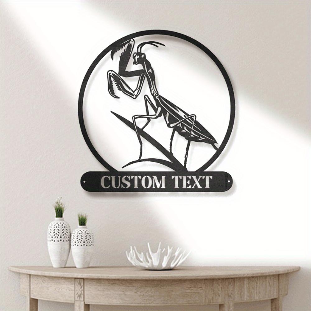 Exclusive Mantis Metal Wall Art, Modern Style Featherless Power Decor, Multi-Purpose Home Hanging Sign