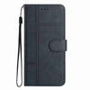 For Xiaomi Redmi 15C 4G (Global) (171mm) Wallet Case Line Imprinted Cowhide Texture PU Leather Phone Cover