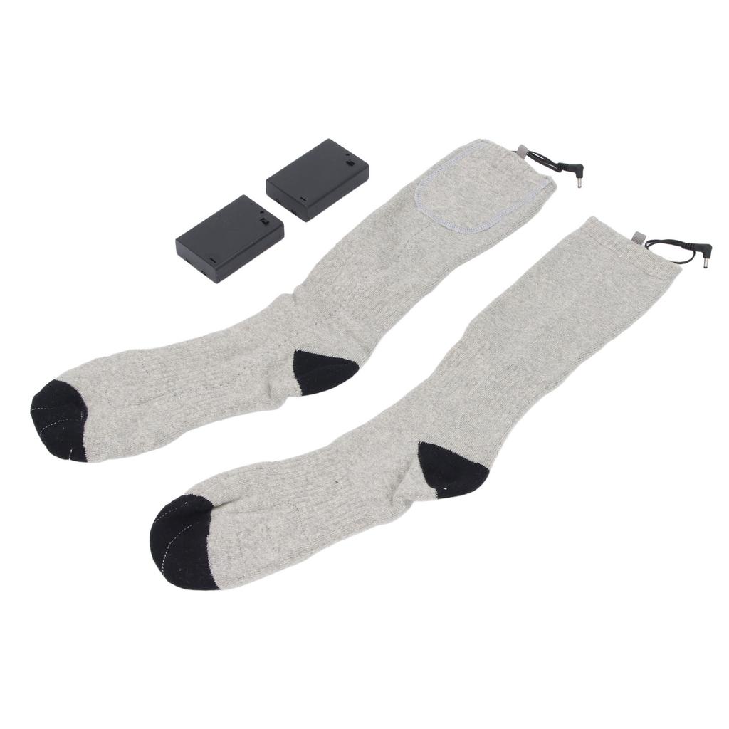 Electric Heated Socks Men Women Rechargeable 2 Sided Heating Washable Portable for Skiing Hiking Camping Uniform Size