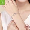 Yinziyun S925 Silver Bracelet for Women - Eternal Love Korean Style, Simple, Fashionable, DIY Basic Design (Model SCB105)