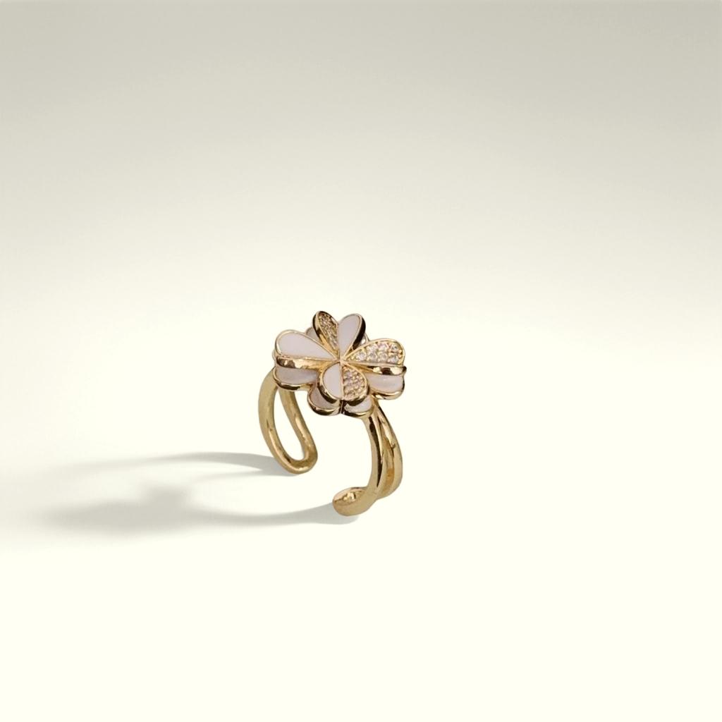 Four-leaf Clover Three-color Open Ring  Birthday Gift, Free Shipping, Daily Outfit, Sweet and Romantic