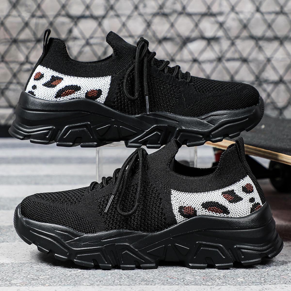 22 spring and autumn new fly-woven breathable sports running shoes platform shoes 35