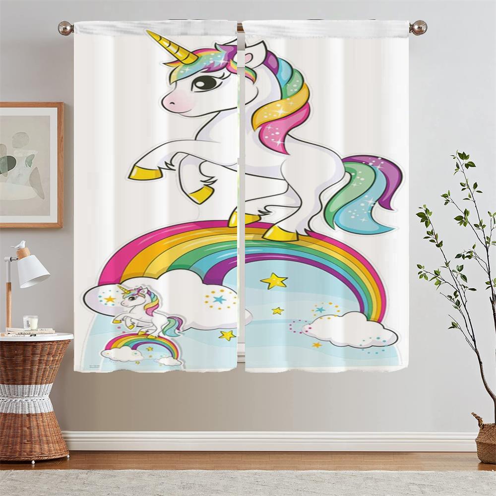 

Мультяшный Единорог Плотные Готовые Шторы Дешевые Вещи С Бесплатная Доставка Для Домашнего Интерьера Шторы Жалюзи Для Гостиной W50xH70cmx2pcs-CL