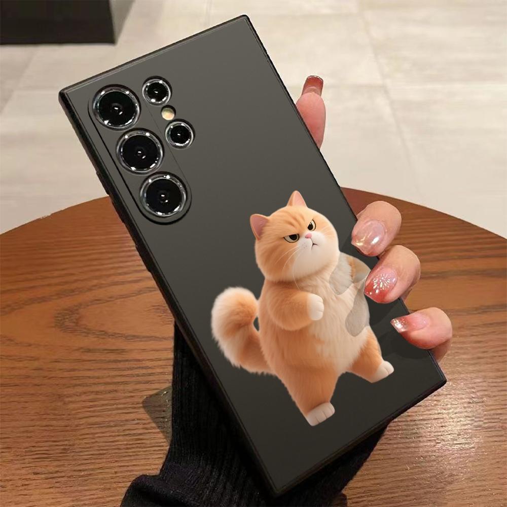 Angry Fat Cat Pattern For Samsung Galaxy S25 S24 Ultra S23 S22 S21 S20 Ultra FE Plus Note 10 20 Lite Fashion Soft Cover