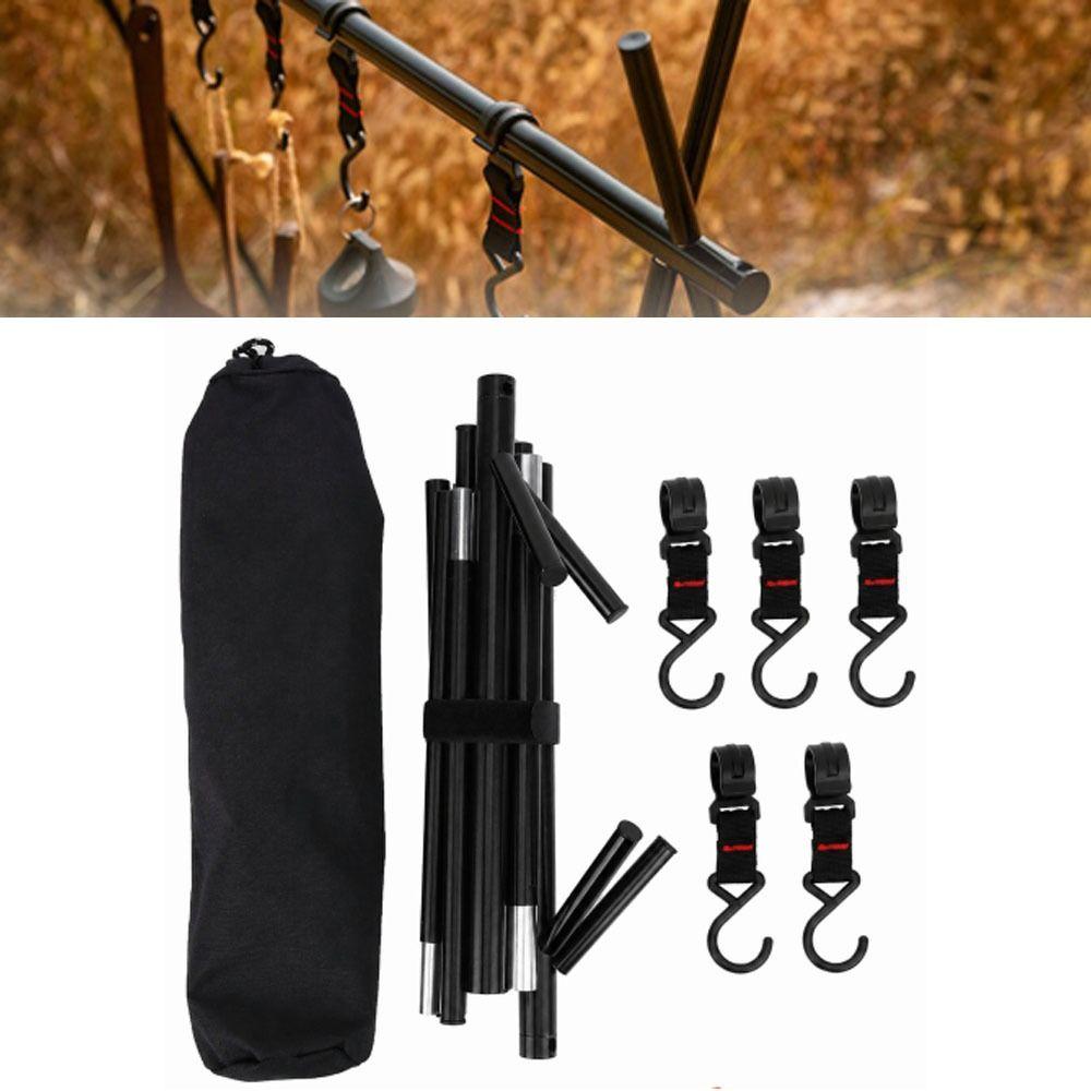 Aluminum Alloy Triangle Storage Tripod Multifunction Cookware Hanger Folding Hanging Rack  Picnic