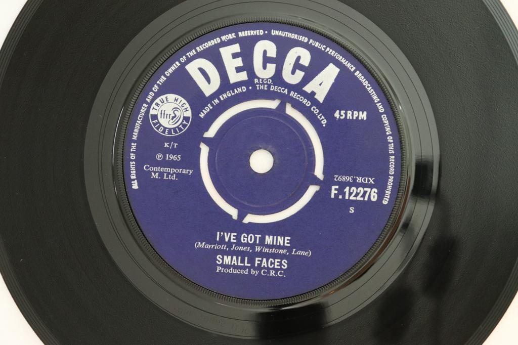 7inch Record SMALL FACES - I've Got Mine / It's Too Late F12276 DECCA 1965 UK Rock Used