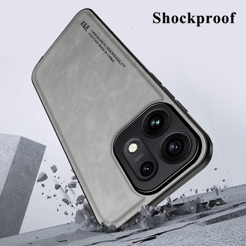 KEYSION Luxury Retro PU Leather Phone Case for OPPO Reno16 Pro 5G Silicone+PC Shockproof Phone Cover for OPPO Reno16 F 16 FS 5G