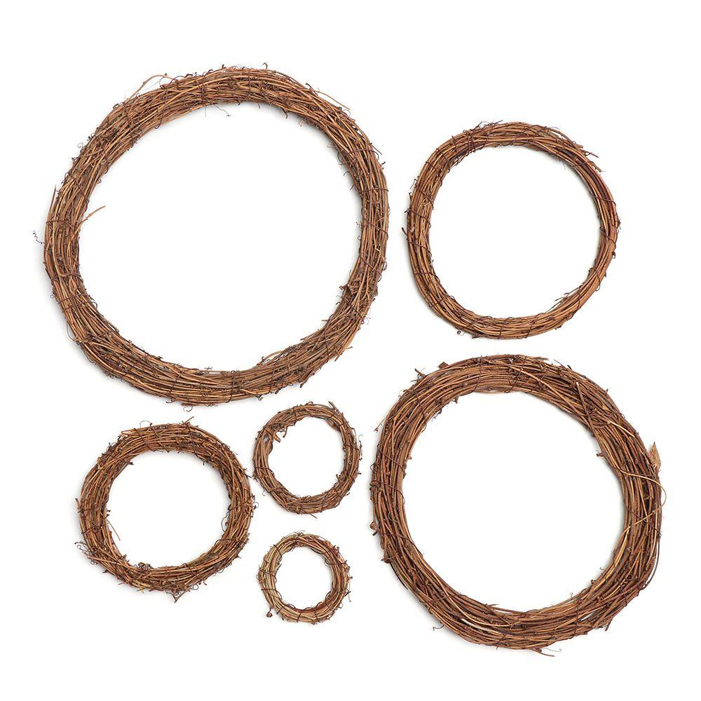 Hot Window Door Hanging Xmas Party Decorations Wedding Wreaths Rattan Garland Round/Heart  Shape Sepak Takraw Wreath Wicker