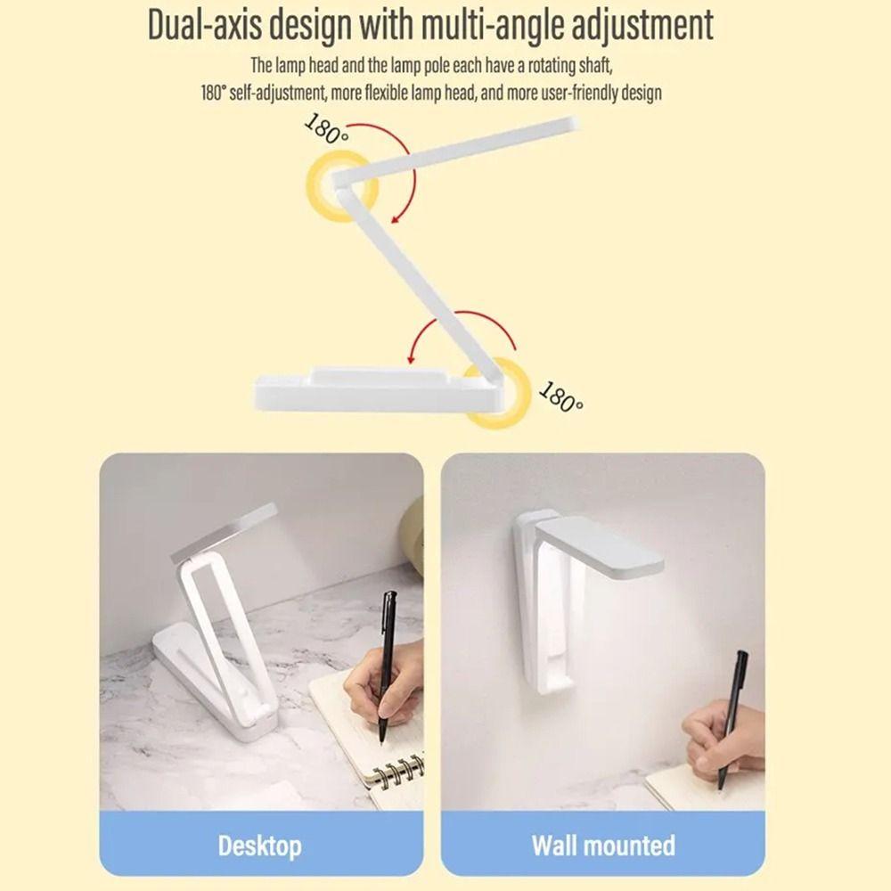 Creative Desk Table Lamp Dimmable Touch Control Foldable Reading Lamp Eye Protection Portable Folding Night Light Library