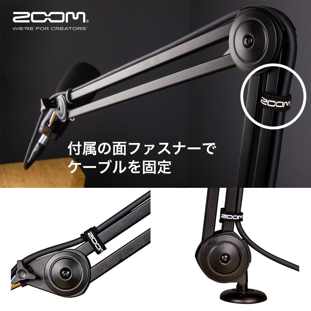 Zoom Microphone Arm for Game Live and Stable Microphone Mounting for Comfortable Clamp Mount Adjustable 2kg Weight Black Streaming, Commentary,