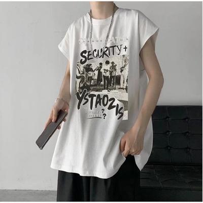 Męskie koszulki z krótkim rękawem List Graficzny nadruk Koszulki z pół rękawa T-shirt pulowerowy Casual Tee Mężczyzna Koreański Casual Okrągły dekolt Retro Topy dla