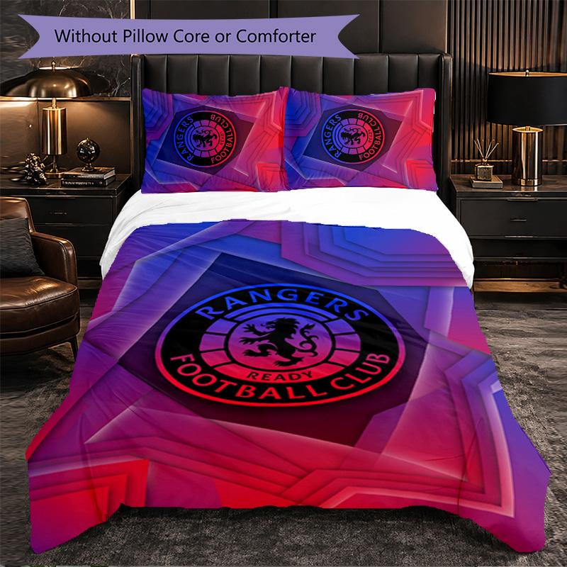 Biancheria da letto a tema Rangers FC Set 3 Pezzi Copripiumino Biancheria da letto Decorativa Per Stanza Adolescenti Decorazione Casa