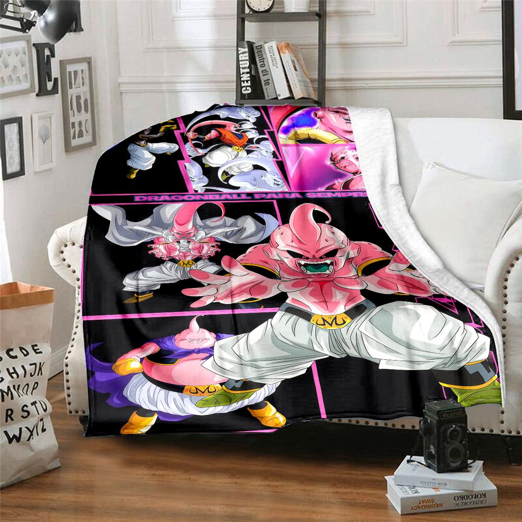 1PC Majin Buu Print Flannel Blanket, High quality All Seasons, Home Decor, Warmth and Comfort, Perfect for Christmas Gifts