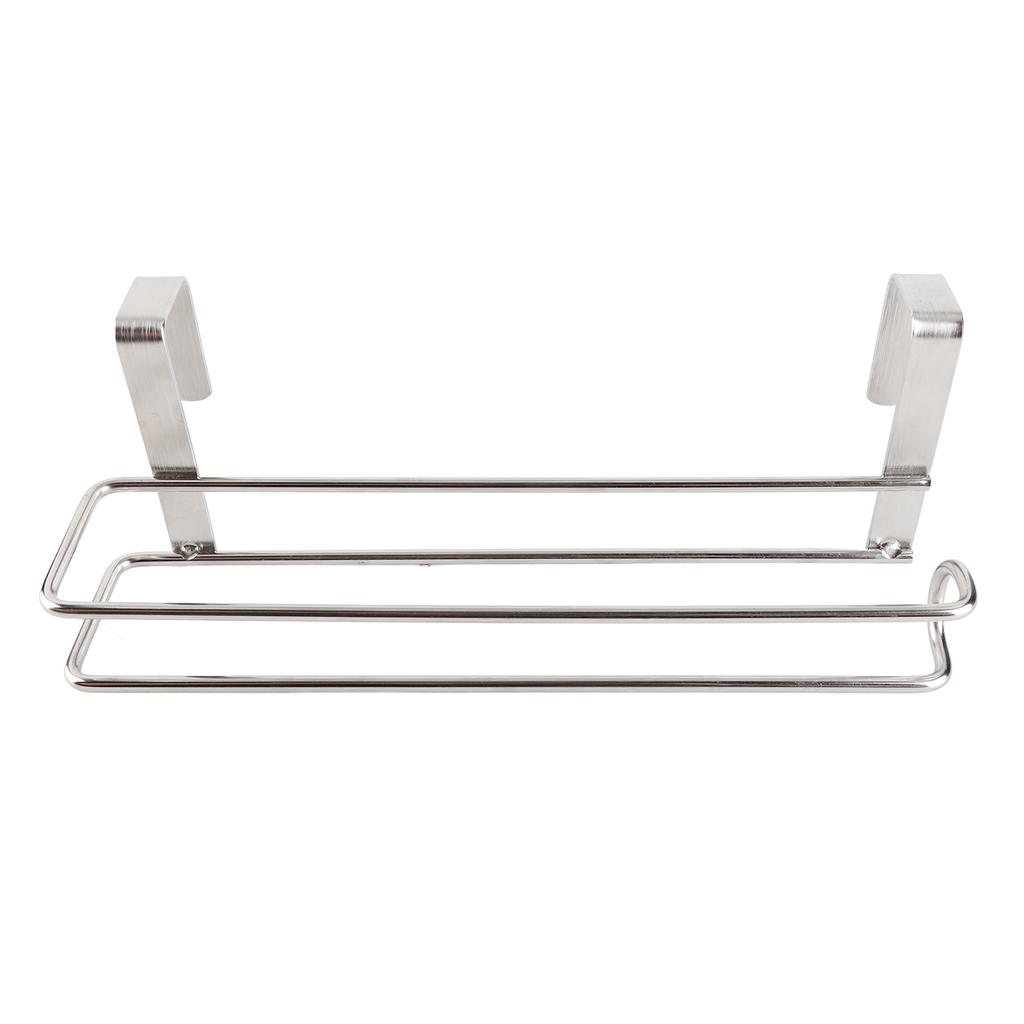 Stainless Steel Kitchen Over Door Roll Paper Holder Paper Towel Rack Hanger