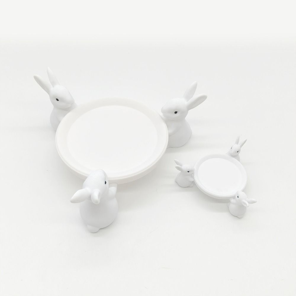 Table Desk Easter Bunny Cake Stand 3D Printed Bunny Jewelry Dish  Home Entryway