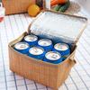 Strohgewebte wasserdichte, isolierte Thermo-Bento-Lunch-Einkaufstasche, Reise-Picknickbox