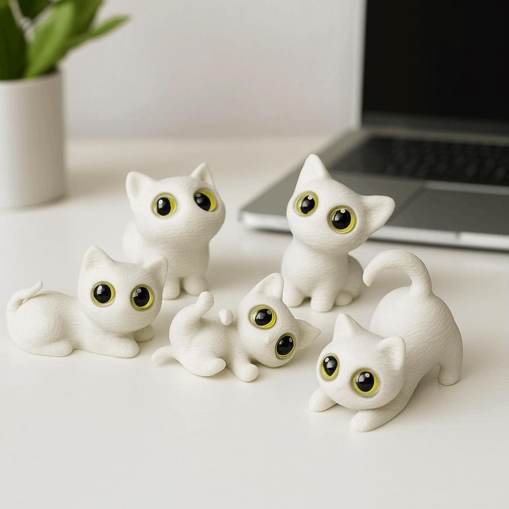 PLA Halloween Cat Anime Figure Model Kitten Micro Landscape Crafts  Party Gifts