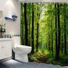Slunečná lesní cesta Vodotěsný sprchový závěs pro dekoraci koupelny