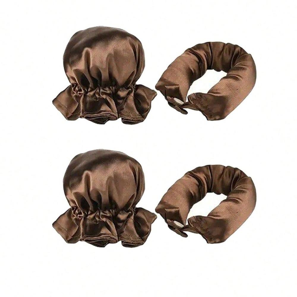 2/4/6Pcs Satin Heatless Hair Curler,Hair Rollers Heatless Curls with Hair Caps,Soft Heatless Curling Rod Headband for Long Hair