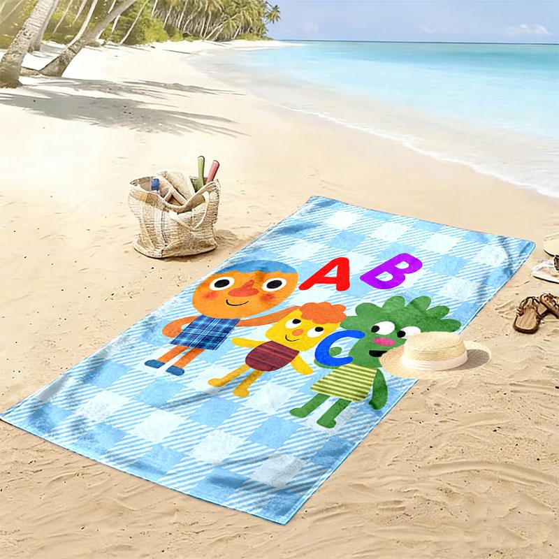 Super Simple Songs Print Beach Towel, Large Soft Quick Dry Towel for Beach Camping Swimming