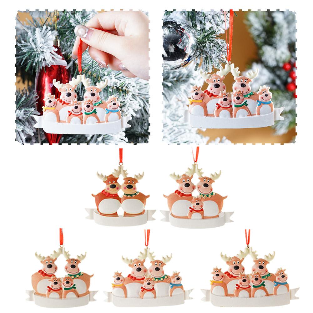 

Рождественская елка семейный орнамент подвесной кулон олень подарки дерево 2024 именная открытка для праздника C G5E6