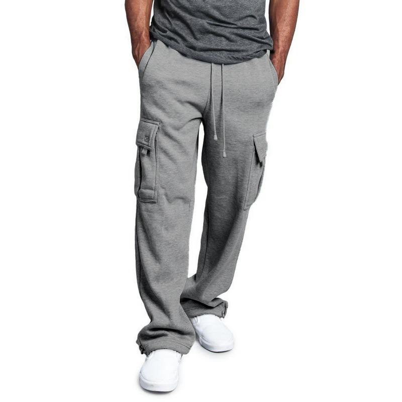 Men S Multi Pocket Vintage Casual Cargo Work Long Trousers