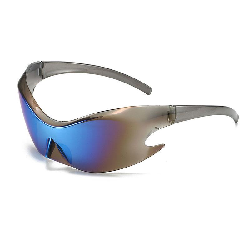 Oversized Futuristic Y2k Shield Sun Glasses for Men Women Wrap Around Fashion Superhero Chic Sunglasses Shades