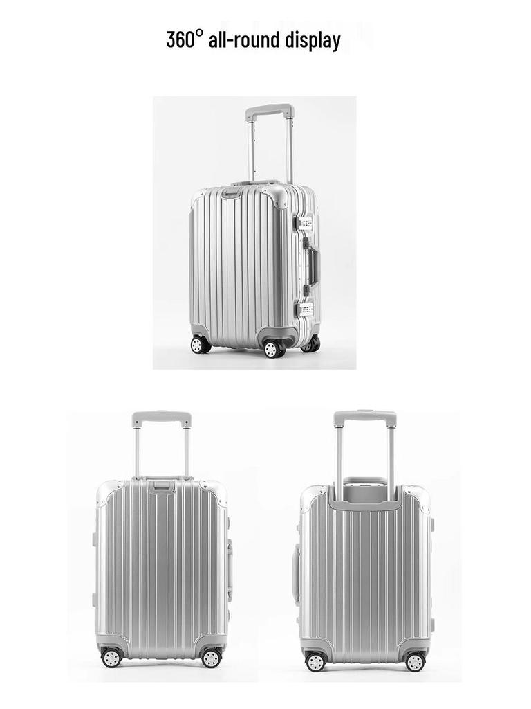 20-Inch Unisex Carry-On Suitcase with Aluminum-Magnesium Alloy, Combination Lock & Universal Wheels