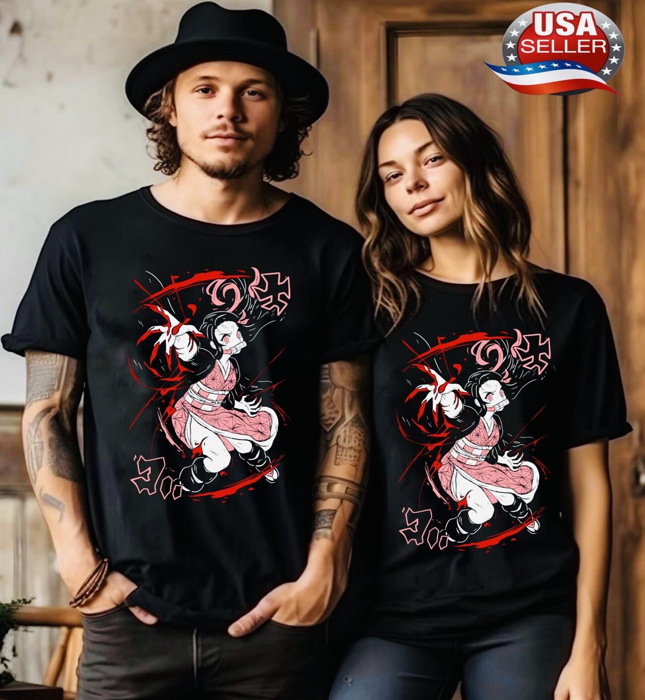 

Nezuko T-Shirt Mens Womens Tees Top Demon Slayer Kokushibo Kimetsu No Yaiba Tanjiro Shirt All Size S