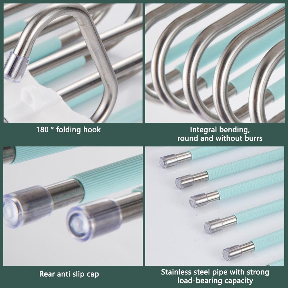 Multifunctional Foldable Pants Hanger,5/9 Layer Wardrobe Storage Rack for Scarf Towel,Space-saving Retractable Clothes Organizer