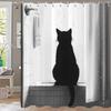 Cute Cartoon Cat And Dog Shower Curtain, Bathroom Decorative Curtain, Printed Shower Curtain, Home Decoration Curtain With Hooks