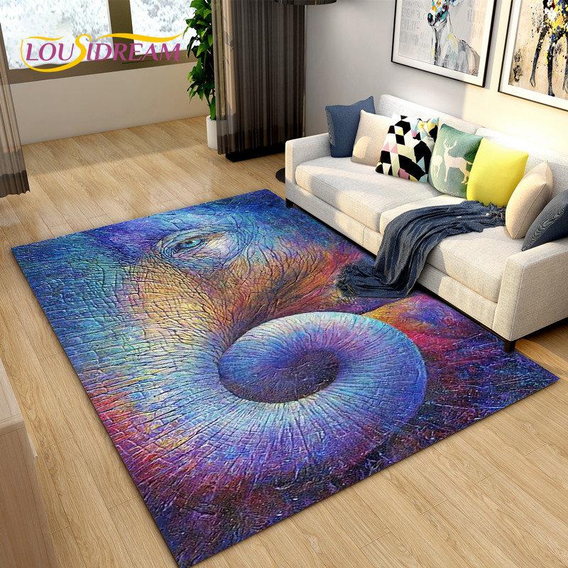 Elephant Ganesha Series  Area Rug Large,Carpet Rug for Living Room Bedroom Sofa Doormat Decoration,kids Play Non-slip Floor Mat