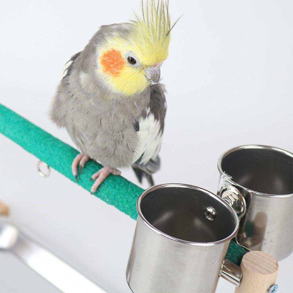 Cușcă pentru papagali Leagăn cu pod cu tavă Bol de hrănire Accesorii în picioare Materiale pentru antrenament în pod pentru papagali
