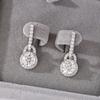 Womens Geometric Lock-Shape Cubic Zirconia Stud Earrings With Halo Setting Sterling Hypoallergenic Lightweight Luxury