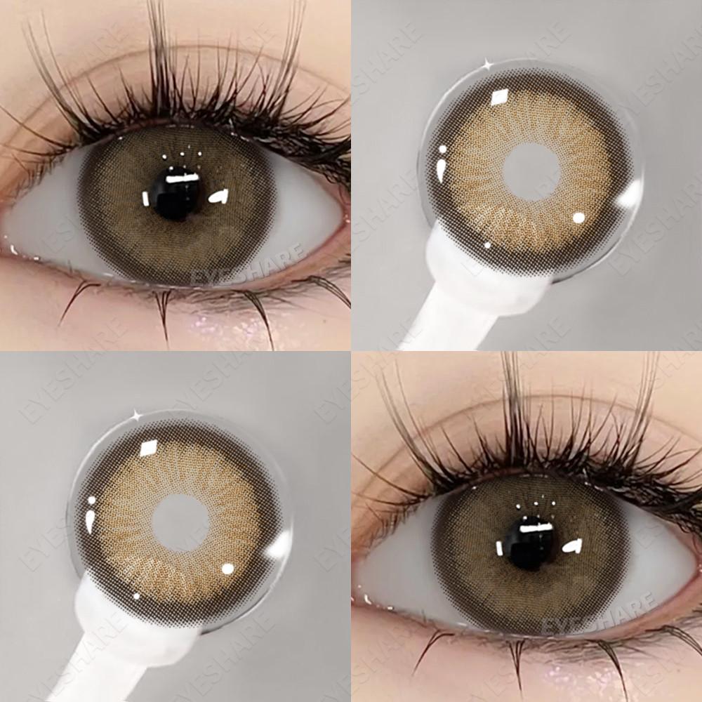 EYESHARE 1 Pair Natural Color Contact Lenses Sweet Big Eyes Brown Gray Yearly Easy To Wear