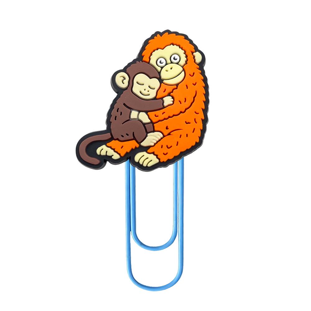 Boxing Monkey Paperclip Set: Creative Cartoon Bookmarks & Stationery Clips