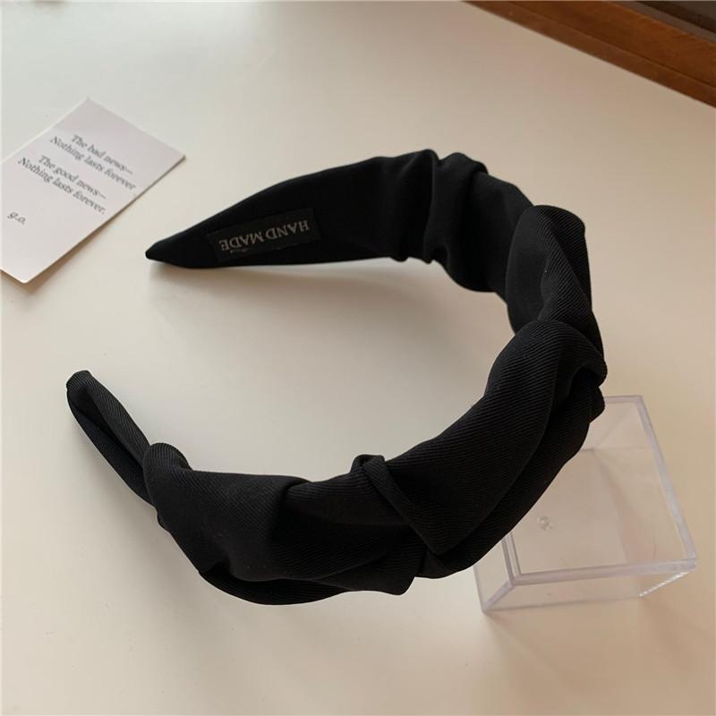 Korean Hair Accessories Solid Color Cotton Crumpled Women's Head Hoop Wide Bezel Makeup Hairbands for Ladies Headwear  New